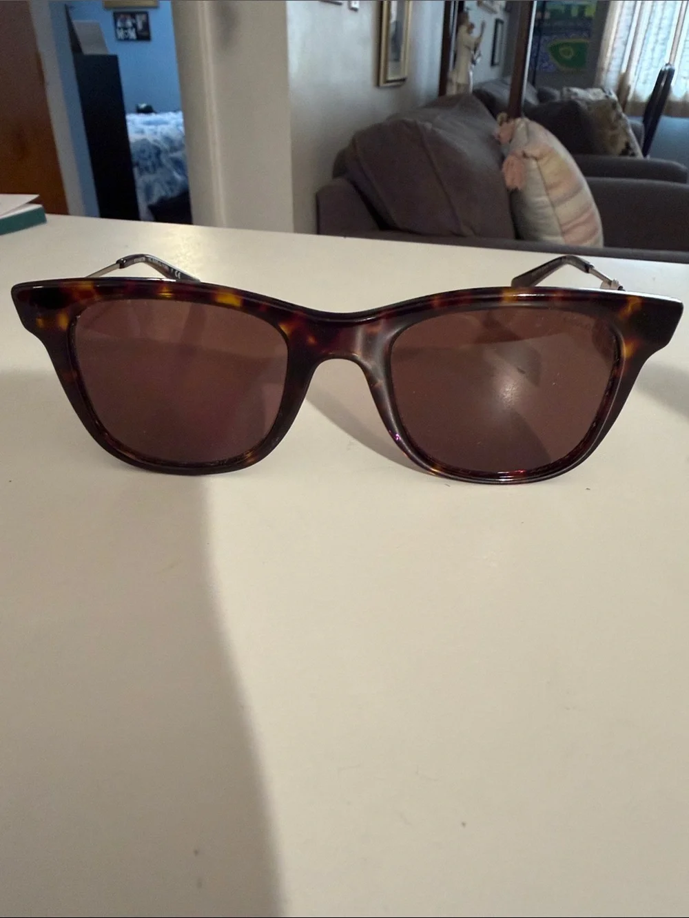 Coach Tortoiseshell Brown Slim Cat-Eye Sunglasses
